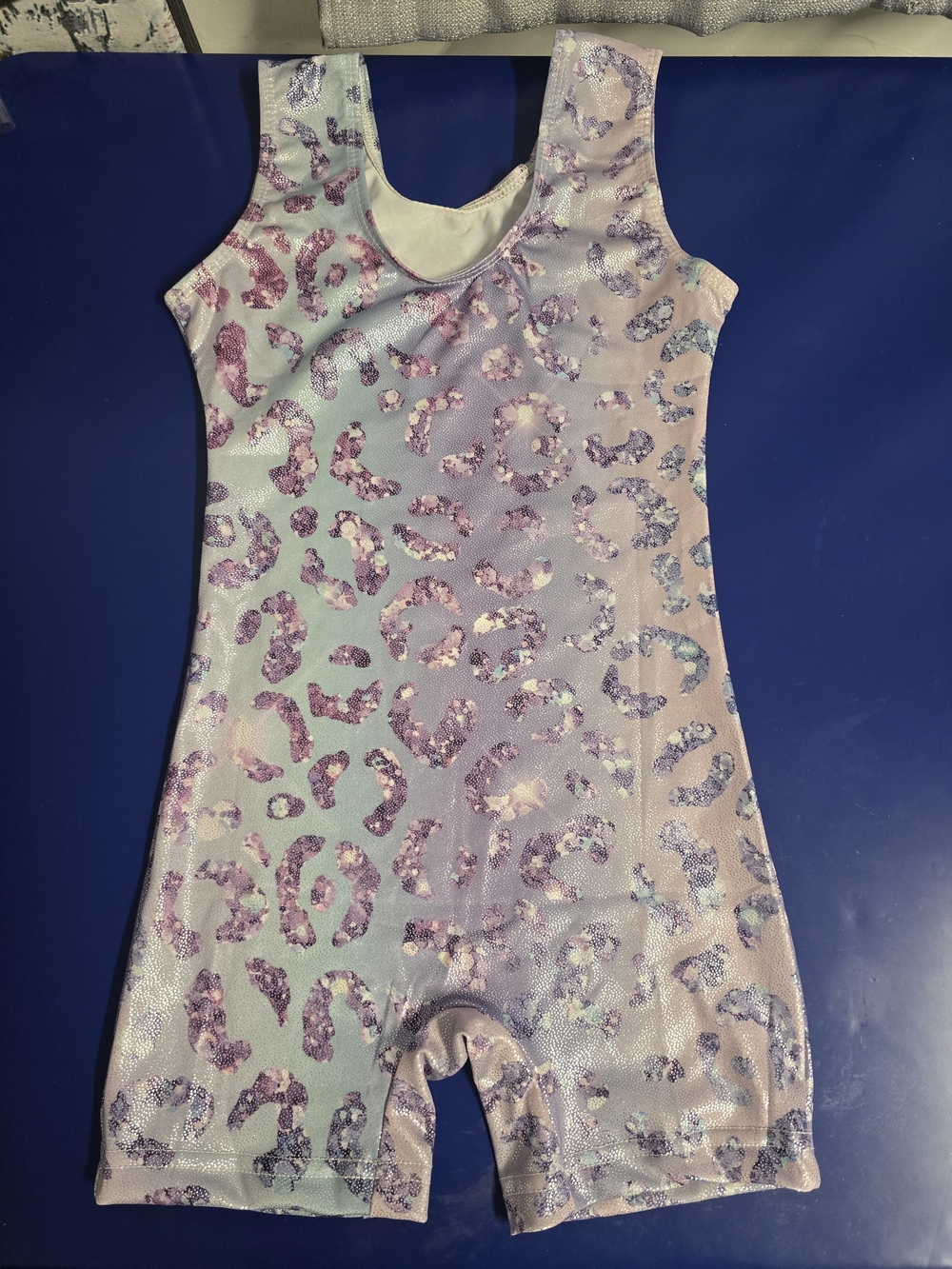 Girls' Shimmery Pastel Leopard Print One-Piece